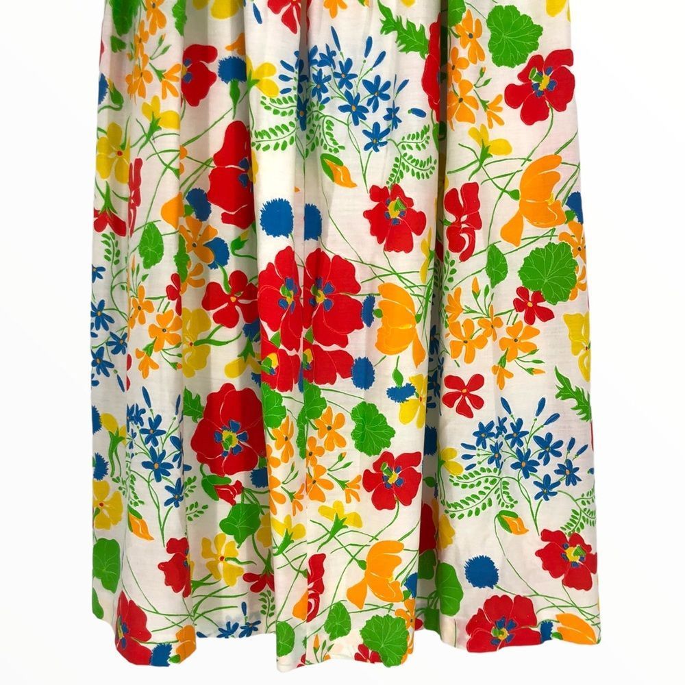 70’s Vintage Adelaar Bold Multicolor Floral Full Maxi Skirt - Picture 7 of 11